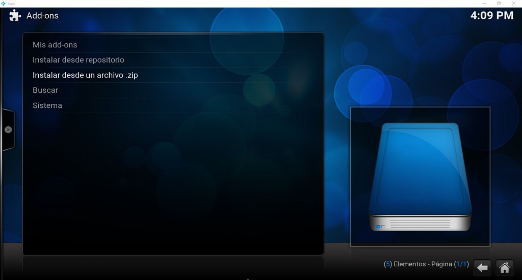 7 Instalar desde un archivo ZIP